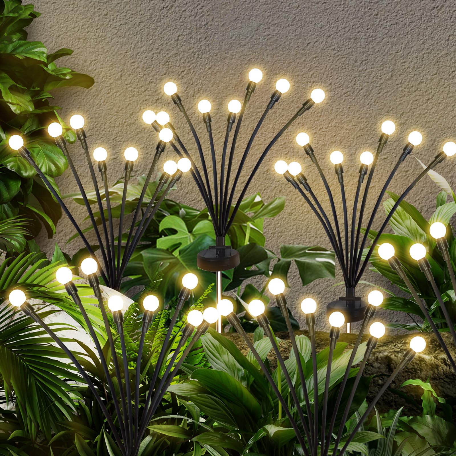 Jsdoin Solar Firefly Gartenlicht 4er Set – Wasserdichte Gartendekorationleuchten für Aussen