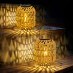 2er-Pack Solarlaterne mit Rattan-Design – Wetterfeste Solar-Lampions für Garten & Balkon