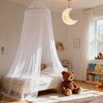 Wnqou Bett Baldachin Moskitonetz – Prinzessin Himmel für Kinderzimmer & Schutz – Bild 4