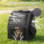 Aystkniet Haustier-Rucksack 34x29x43 cm – Katzen- & Hunderucksack mit Panoramafenster – Bild 5