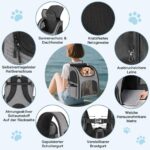 Quirlig Hunderucksack bis 10kg – Atmungsaktiver Katzenrucksack mit Sicherheitsleine – Bild 4