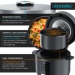 Arendo Reiskocher 2L mit Dampfgarer – 5 Programme & Warmhaltefunktion für 2–5 Personen – Bild 5