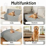 Homaxy Hundedecke 205x130cm Wasserdicht – Wendbare Haustierdecke Grau für Sofa & Auto – Bild 5