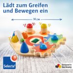 Selecta Minitivity Motorikspielzeug aus Holz – 3 Spielstationen für Babys ab 1 Jahr – Bild 3