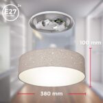 B.K.Licht 2-flammige Deckenleuchte Sterneneffekt Taupe – 38x10 cm – Bild 7