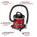 Einhell Aschesauger TC-AV 2032 DW 850 W – Profi-Reinigung mit 20-L-Behälter & Blasfunktion – Bild 3