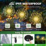 Blakapoo Solar Gartenleuchte 150 LEDs mit 8 Modi – Feuerwerk Solarlichter 4er Set – Bild 5