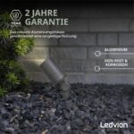 Ledvion LED Erdspiessstrahler Aluminium IP65 – Gartenbeleuchtung mit 2m Kabel & GU10 – Bild 7