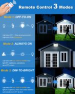 Giliwosy 3600mAh Solarlampe mit Fernbedienung – 136 LED, 210° Bewegungsmelder für Aussenbereich – Bild 5
