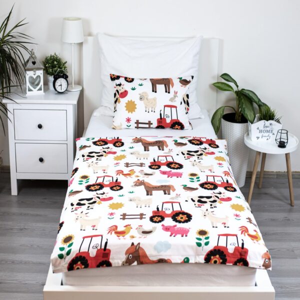 Theonoi Kinderbettwäsche 100x135 cm – Bio-Baumwolle mit Traktor-Design für Baby & Kleinkind