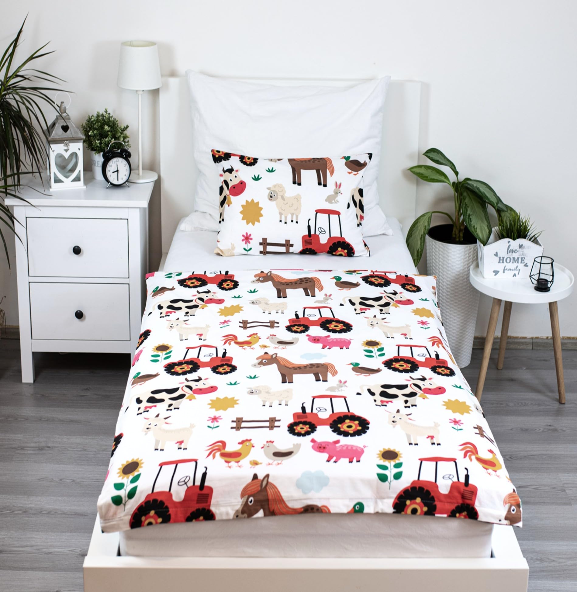 Theonoi Kinderbettwäsche 100x135 cm – Bio-Baumwolle mit Traktor-Design für Baby & Kleinkind