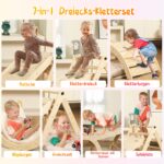 Khlerox 7-in-1 Montessori Kletterdreieck mit Rutsche & Kletterbogen – Holz Spielgerät ab 1–3 Jahre – Bild 4