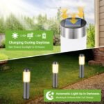 Heinstian 4er Set Solarleuchten Edelstahl – Warmweiss LED Gartenbeleuchtung IP45 wasserdicht – Bild 2