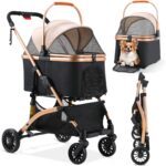 MAMIZO 3in1 Hundewagen mit Transportbox – Faltbarer Hundebuggy bis 20 kg für Hunde & Katzen