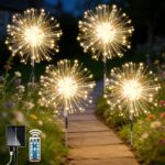 yowin 4er Set LED Solarleuchten mit Fernbedienung – 480 LEDs für Garten & Balkon