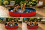 lionto Hundepool faltbar Ø 160 cm – Kratzfestes PVC-Planschbecken mit Anti-Rutsch-Boden – Bild 5