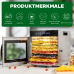 Kwasyo Dörrautomat 8 Etagen Edelstahl – Temperaturregler 30-90°C mit 24h Timer – Bild 6