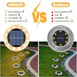 Shuniu Solar Bodenleuchte 4er Set mit 12 LEDs – IP65 Warmweiss für Garten & Gehweg – Bild 5