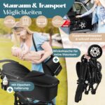 KESSER Loops 4in1 Kombikinderwagen – Komplettset mit Babywanne, Buggy & Autositz – Bild 8
