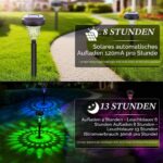 Akynite 8er Set Solar-Gartenleuchten RGB Farbwechsel & Warmweiss – IP65 Wegeleuchten – Bild 4