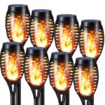 NEXVIN 8er Set Solarfackeln mit Flammeneffekt – IP65 Gartenleuchten für Aussen