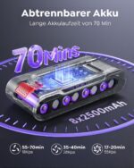 Powerffy Akku-Staubsauger 650W – 55kPa Saugkraft, 70 Min Laufzeit, kabellos mit Wandladestation – Bild 3