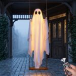 Sunwuun LED Halloween Geist 130–260 cm höhenverstellbar – Ferngesteuerte Outdoor Dekoration – Bild 5