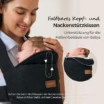 Momcozy Babytrage ab Geburt – Ergonomische Tragehilfe mit Nackenstütze für 3–11 kg – Bild 4
