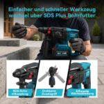Akku Bohrhammer SDS Plus 18V mit 2x5.0Ah – 3-in-1 Funktionen für Beton bis 26mm – Bild 5