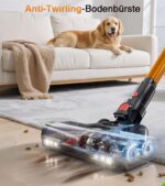 CHEBIO Akku Staubsauger 50KPA/600W mit Anti-Tangle-Bürste – 75 Min Laufzeit für Tierhaare – Bild 2