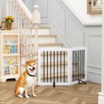 HOLTICO Hundeabsperrgitter Holz – Faltbares Schutzgitter für Türen & Treppen – Bild 3