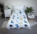 Theonoi Kinderbettwäsche 100x135 cm mit Dinosaurier-Motiv – Bio-Baumwolle OEKO-TEX für Babys & Kleinkinder