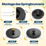 VIVOHOME 35 cm Vogeltränke mit Solarbrunnen – Grün, wetterfest & vogelfreundlich – Bild 9
