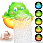 Adeokay Dinosaurier Seifenblasenmaschine – Leuchtend Badespielzeug für Kinder ab 1 Jahr