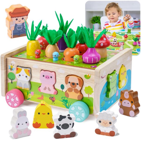 Montessori Holzspielzeug 7-in-1 Bauernhof – Motorik & Lernspiel für 1–3 Jahre