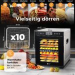 Balter DA-109 Dörrautomat Edelstahl – 10 Fächer, 700W, Timer 48h für Obst & Fleisch – Bild 2