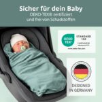 Zamboo Baby Einschlagdecke 80x80 cm Mint – Baumwolle für Babyschale & Kinderwagen – Bild 3