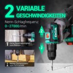 DCA 20V Bürstenloser Schlagbohrschrauber 55Nm – Profi-Akku-Bohrmaschine mit 2x2.0Ah – Bild 6