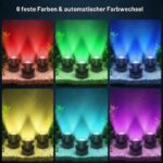 T-SUN Solar Teichbeleuchtung RGB mit IP68 – LED Unterwasserstrahler für Garten & Teich – Bild 5
