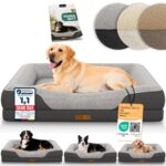 ELONEO Orthopädisches Hundebett 106x76cm mit Memory Foam – Gelenkentlastung für grosse Hunde