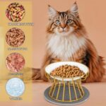 Mozvvco Erhöhter Katzennapf 2er-Set – Keramik mit Metallständer & Silikonmatte Gold – Bild 6