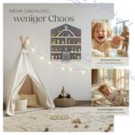tectake® Holz Wandregal Hausform mit Magnetstreifen – Aufbewahrung für Tonies & Toniebox – Bild 7