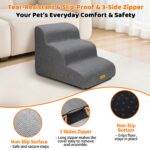 Gimars Hundetreppe 40 cm mit 30D Schaumstoff & rutschfestem Boden – Haustierrampe für Bett & Sofa – Bild 4