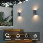 Aipsun 2er Set GU10 Wandleuchten Anthrazit – IP65 wasserdicht für Aussen & Innen – Bild 2