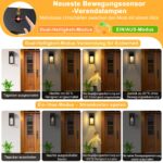 OYKYOHEI Aussenwandleuchte mit Bewegungsmelder E27 IP44 – Intelligente Gartenleuchte mit Dämmerungssensor – Bild 2
