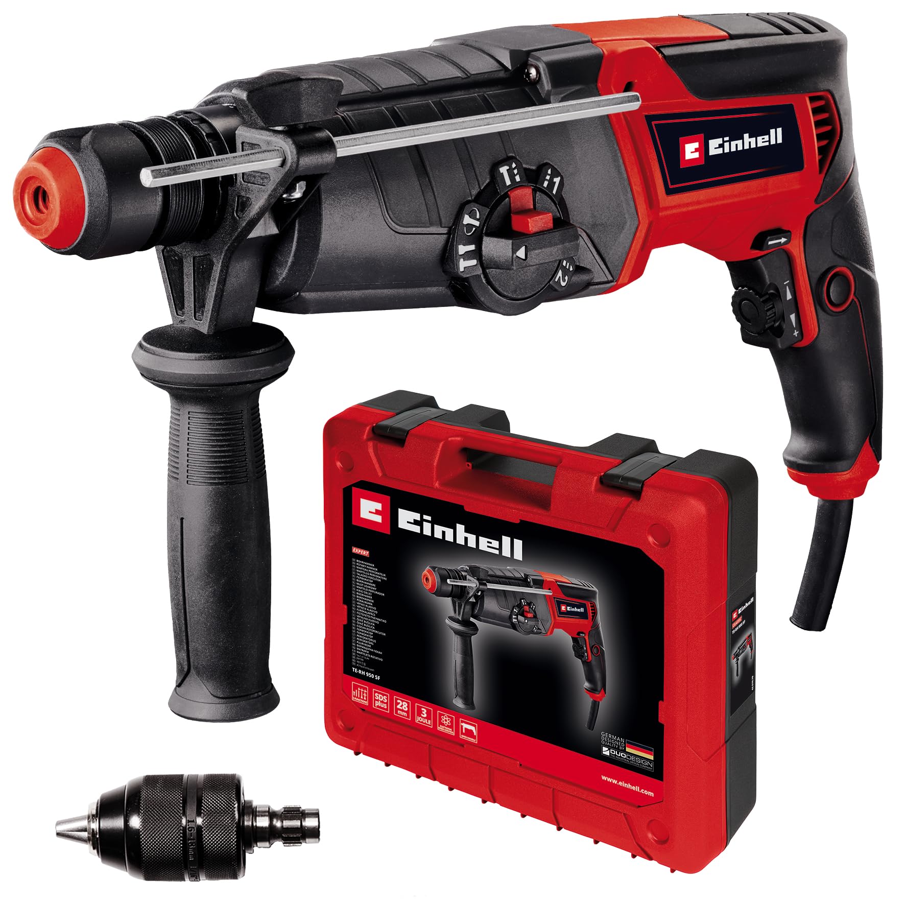 Einhell TE-RH 950 5F Bohrhammer 950 W – Professionelle 5-in-1 Schlagbohrmaschine mit SDS-plus