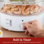 Classic Cuisine Elektro-Dampfgarer mit Timer – Multifunktionales Dampfgerät für gesunde Küche – Bild 7