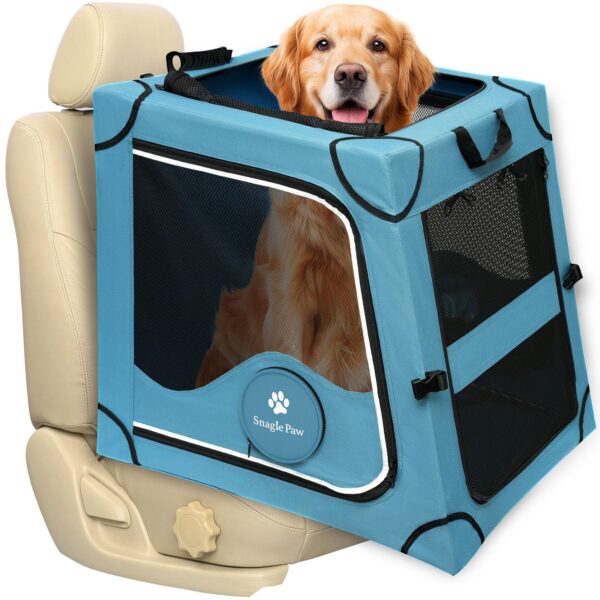 Snagle Paw Faltbare Hundebox für Auto – Rückbank Transportbox mit Metallrahmen für Mittel-/Grosshunde