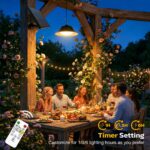 AGOTD Solar-Hängeleuchte mit Fernbedienung – 70 LEDs, 5M Kabel, dimmbar, IP65 – Bild 4