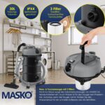 MASKO® Industriestaubsauger 2300W – 6in1 Nass- & Trockensauger mit Blasfunktion für Werkstatt & Baustelle – Bild 5